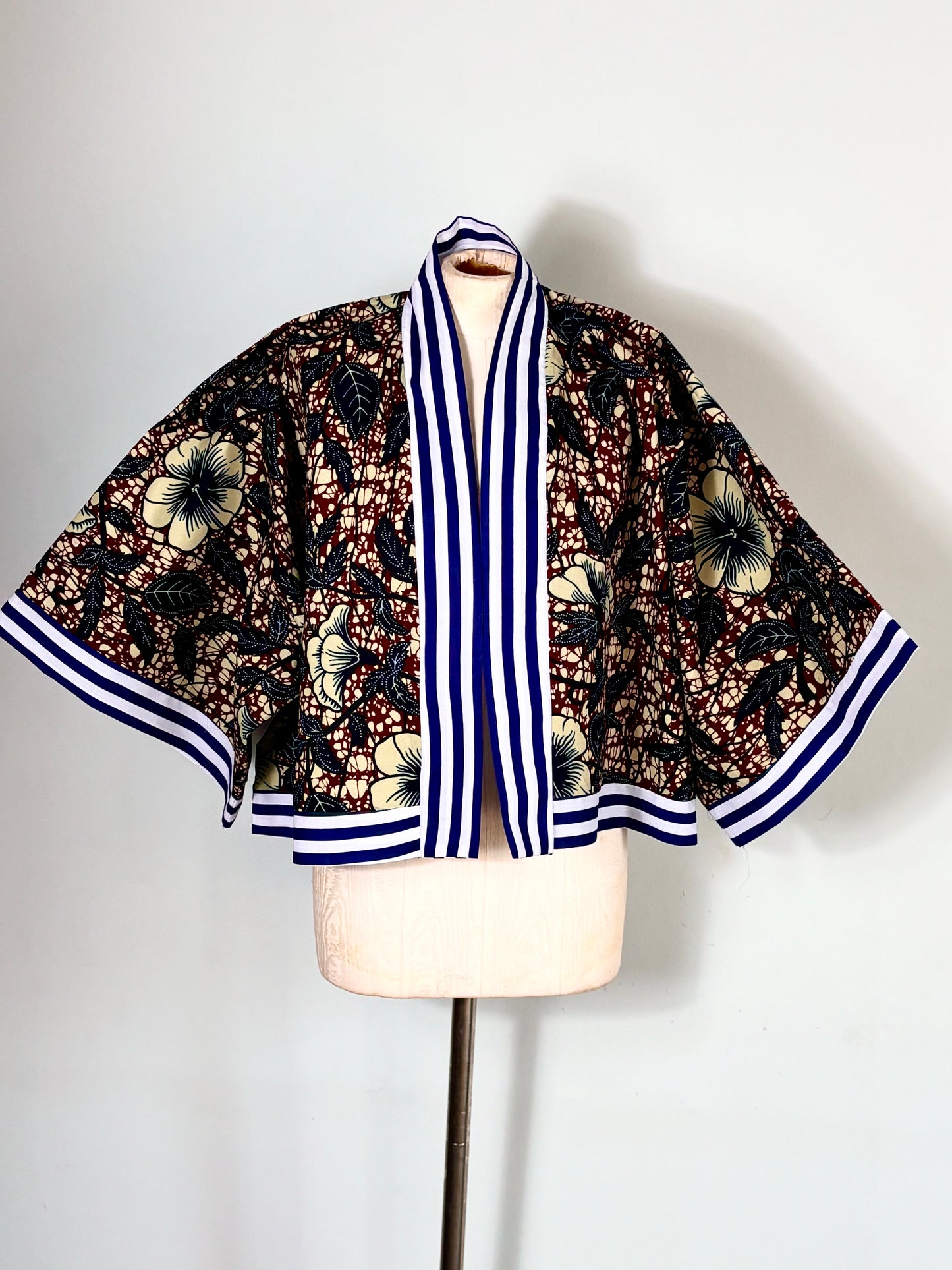 Cropped African print unlined Kymono