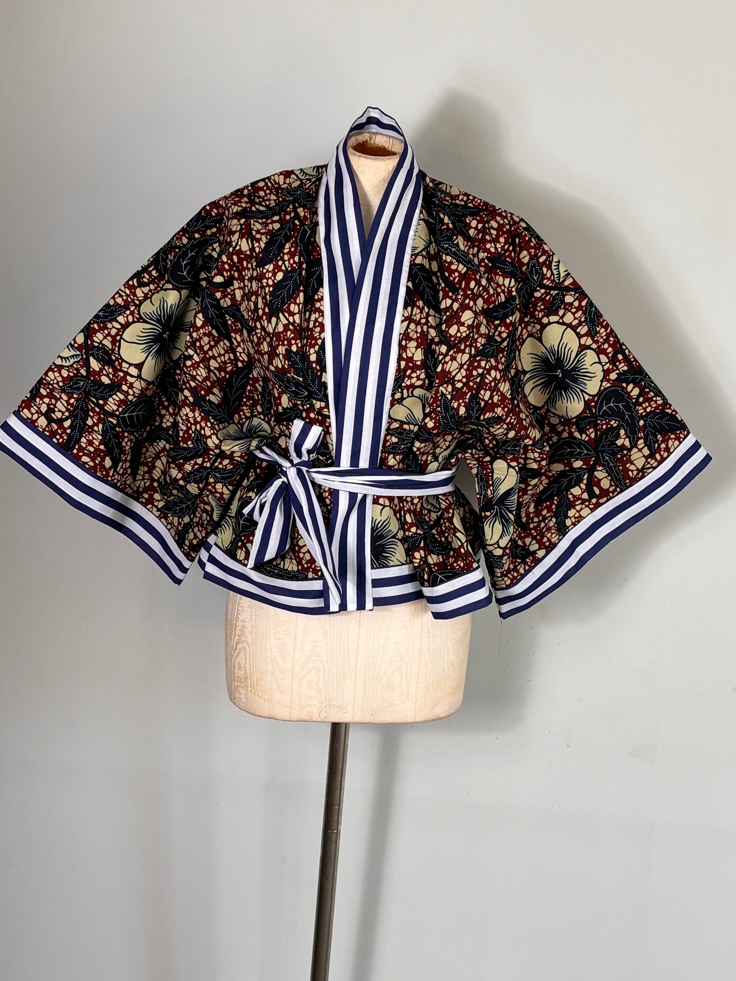 Cropped African print unlined Kymono