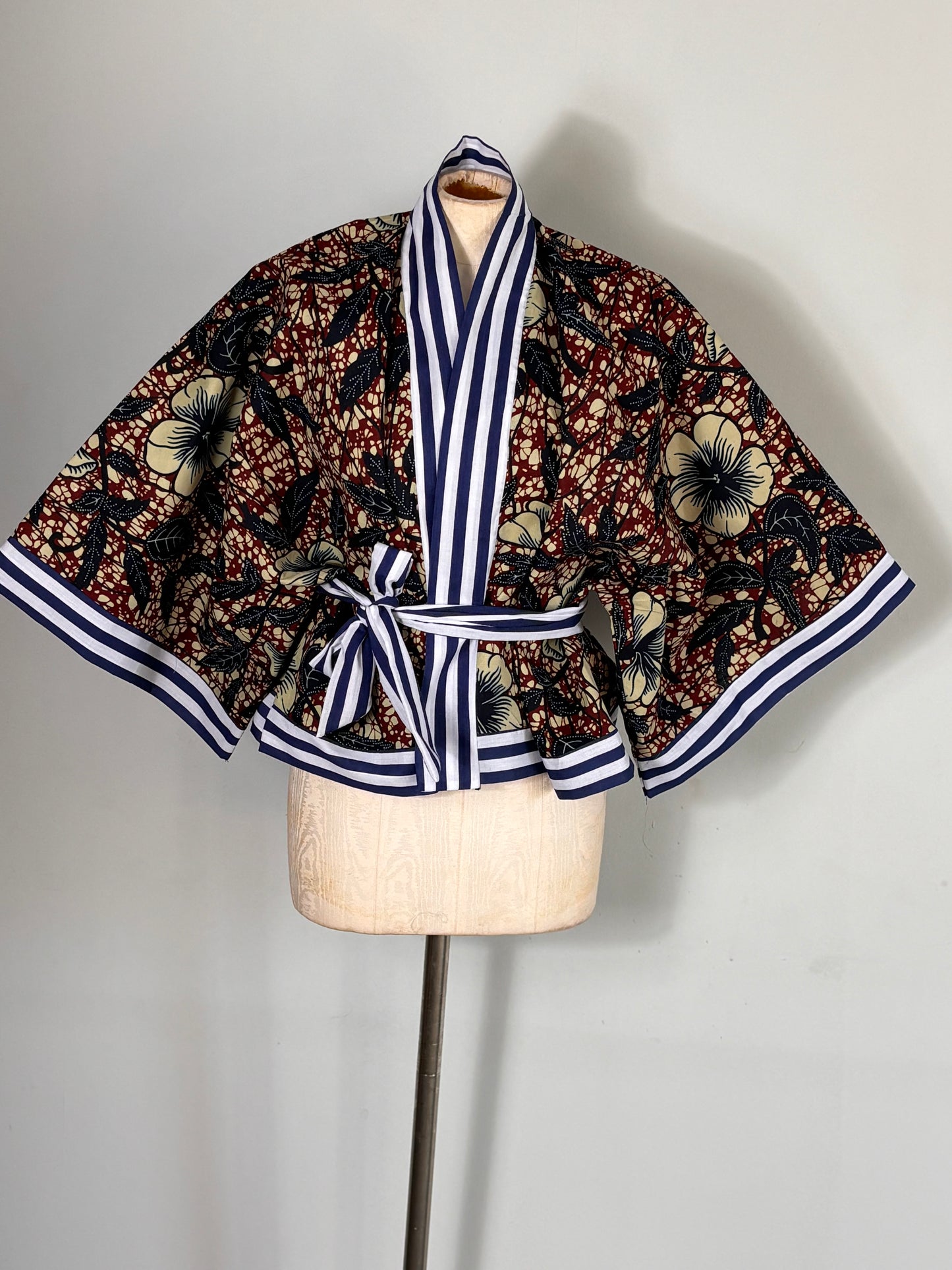 Cropped African print unlined Kymono