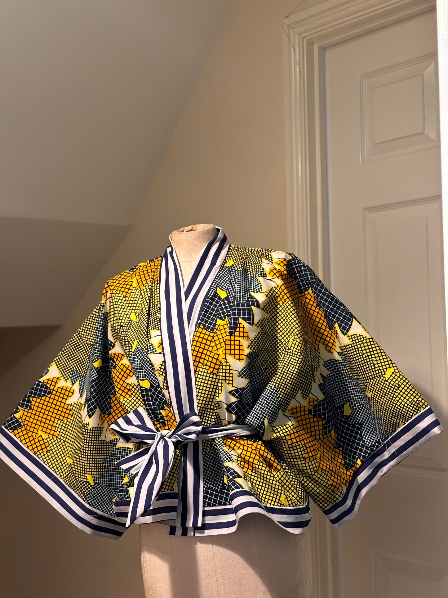 Cropped African print unlined Kymono