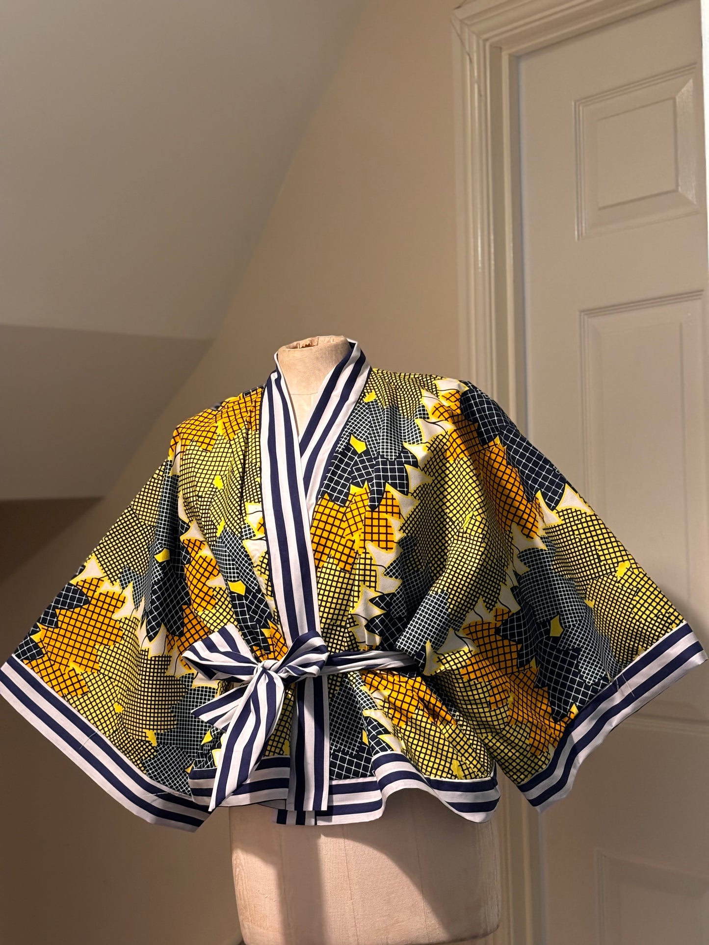 Cropped African print unlined Kymono