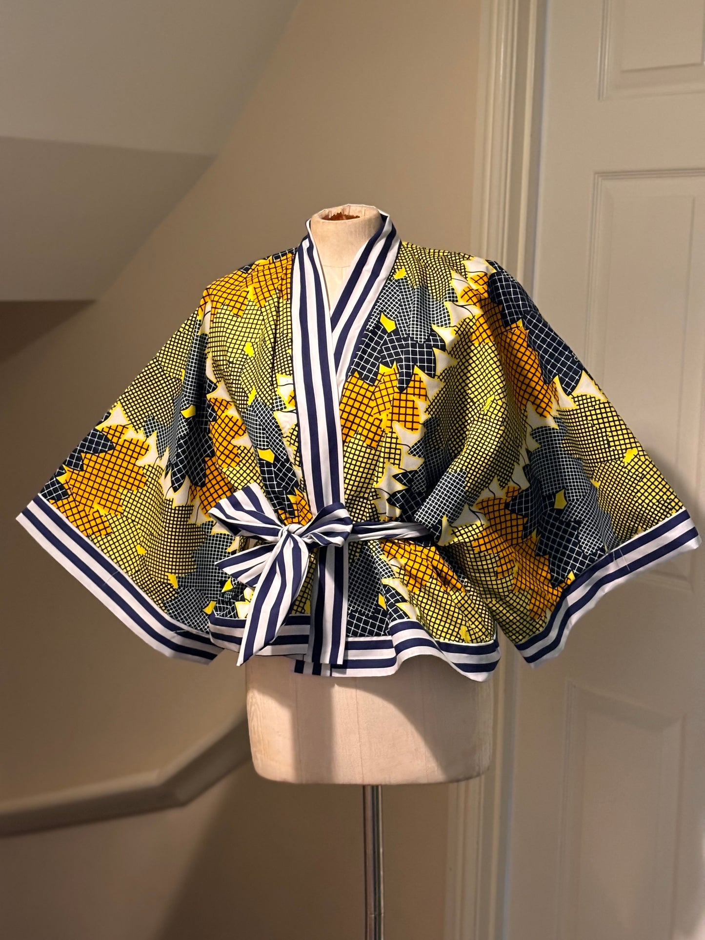 Cropped African print unlined Kymono