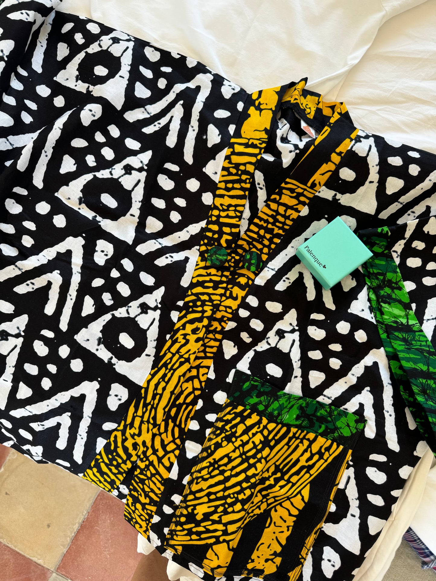 Cropped African print unlined Kymono