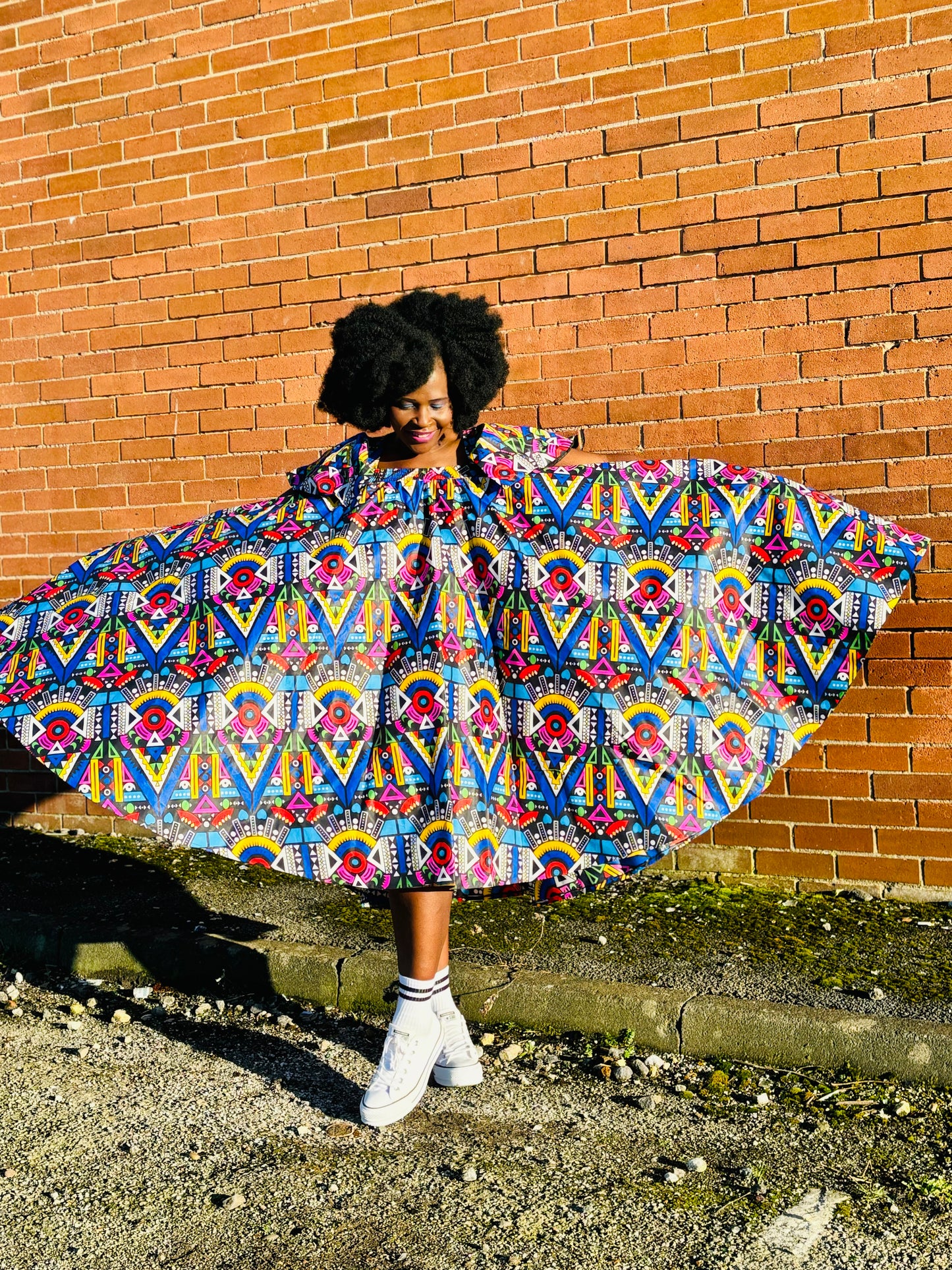 African print circle dress